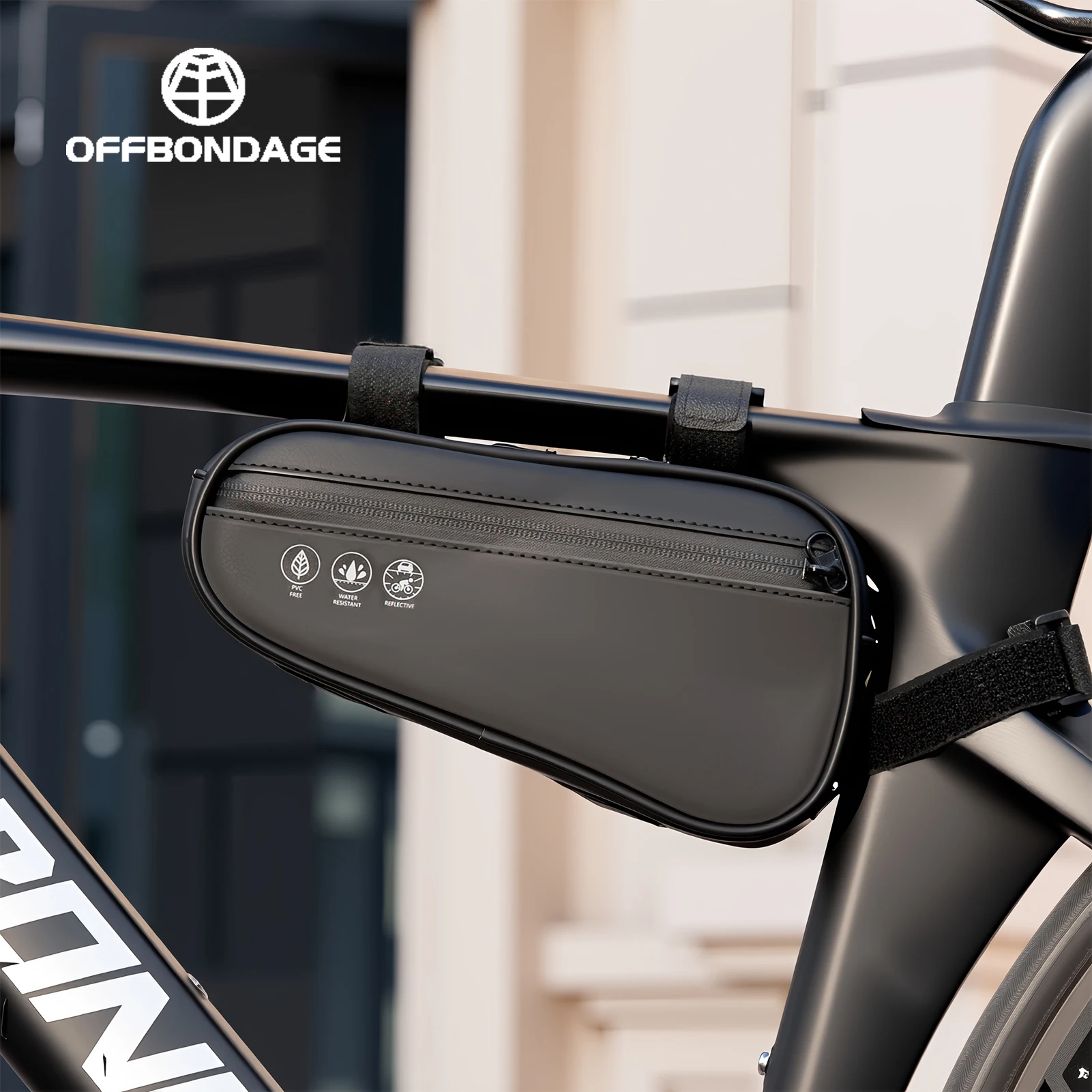 OFFBONDAGE Fahrrad-Oberrohrtasche MTB Rennrad Vorderrahmen Dreieckstasche Wasserdicht Reflektierend Fahrrad-Aufbewahrung Gravel-Bike Zubehör