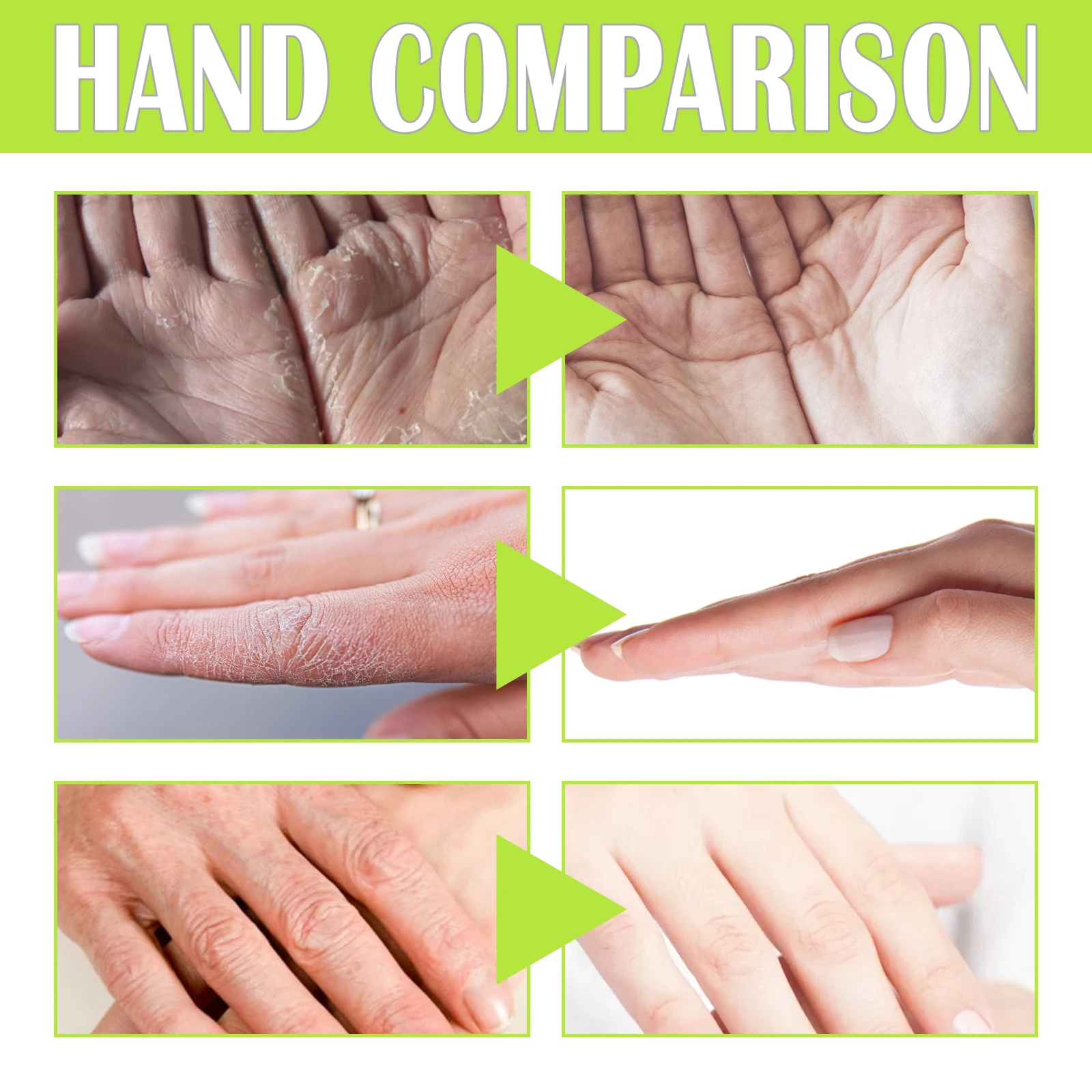 Green Tea Repair Hand Mask, Moisturizing, Rejuvenating, Removing Dead Skin, Preventing Dryness and Cracking