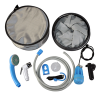 Outdoor Camping Products Water Ablutions Sprayer Portable Shattaf Toilet Bidet With Foldable Bucket for Traveling