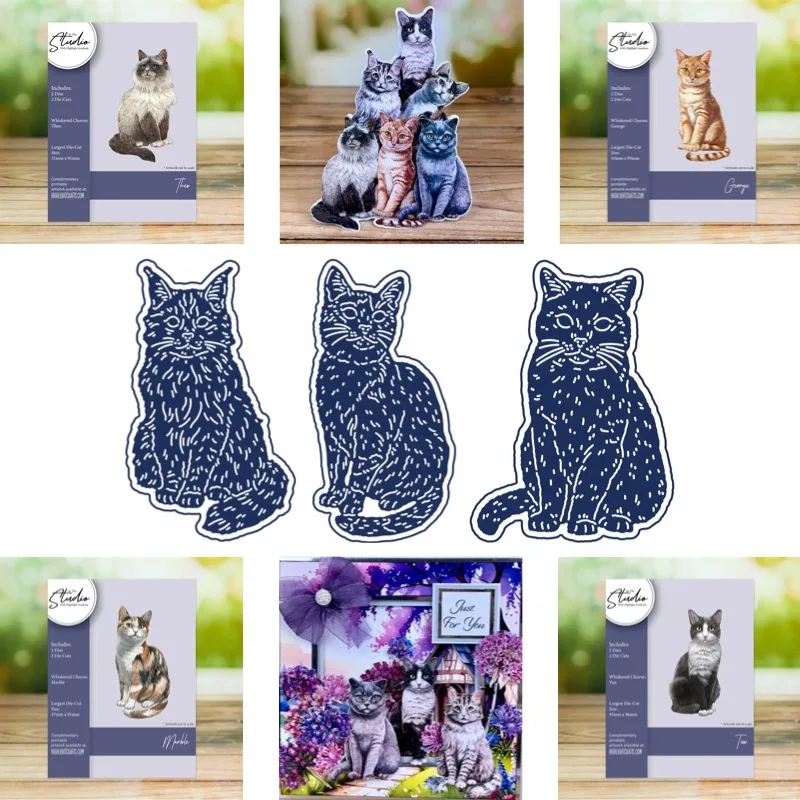Troquel de corte de metal para manualidades DIY, decoración y estampado, diseño Gatitos, mascotas comunes en el hogar, Novedad 2026