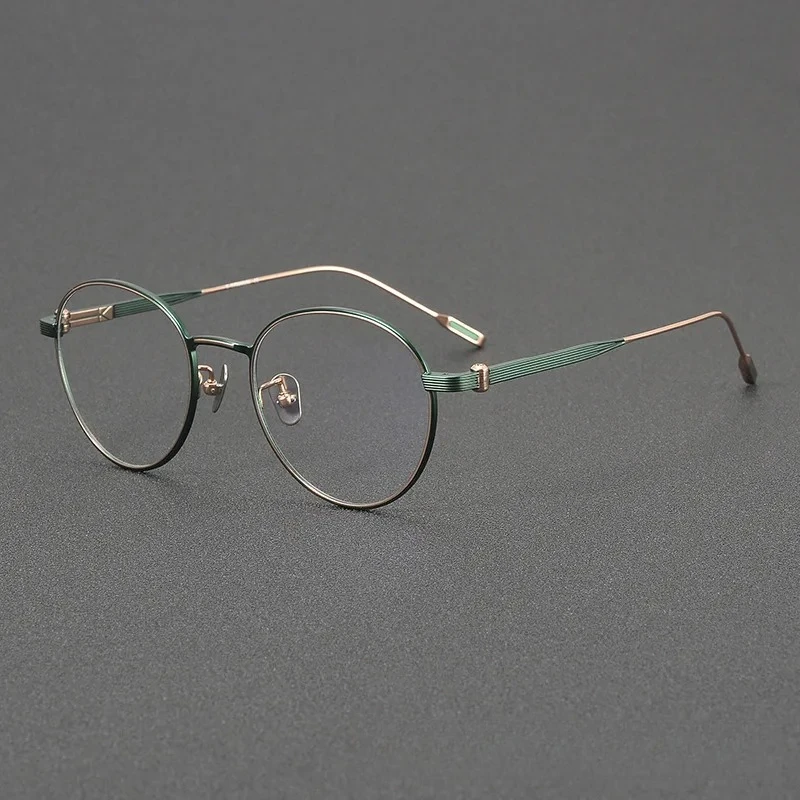 

2026 Роскошная модная оправа для очков из чистого титана для мужчин и женщин, очки в стиле ретро, круглая оправа для очков, очки