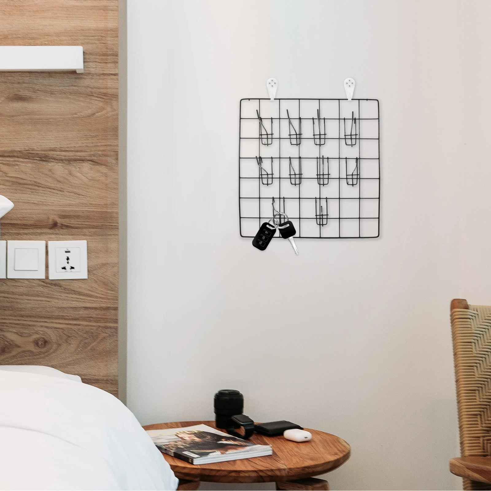 

Wall Grid Storage Rack for Socks Accessories Iron Material Wire Panel Photo Shelves Decor Hanging Organizer Storage