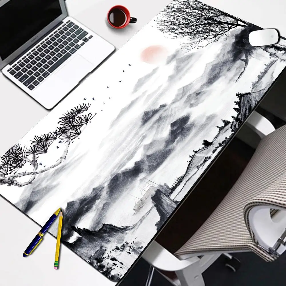 

Chinese Ink Painting Mouse Pad Big Gaming Mousepad XXL Mouse Mat Gamer Mousepads Large Keyboard Mat Desk Pad For Computer