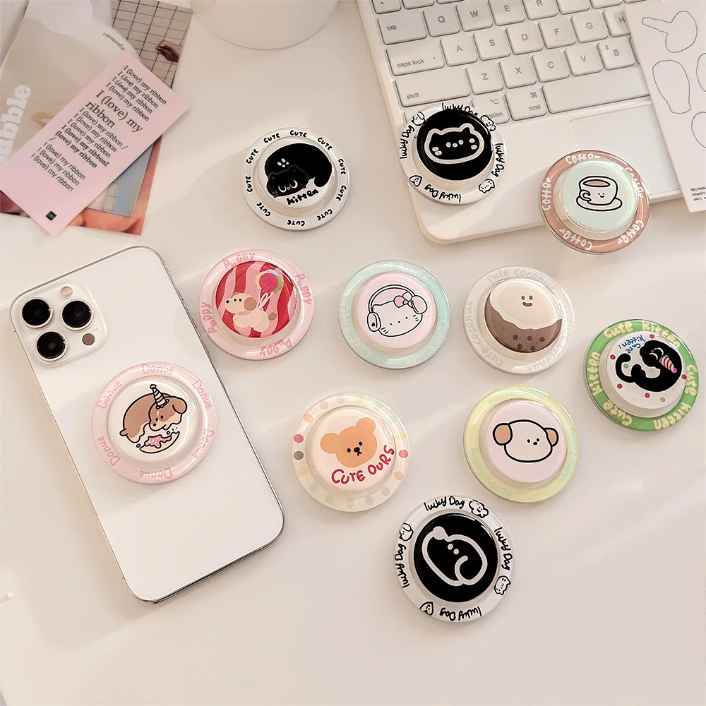 

Корейский милый мультфильм для Magsafe, магнитный чехол для телефона Griptok Grip Tok, подставка для iPhone 16, складной чехол для беспроводной зарядки, кольцо-держатель