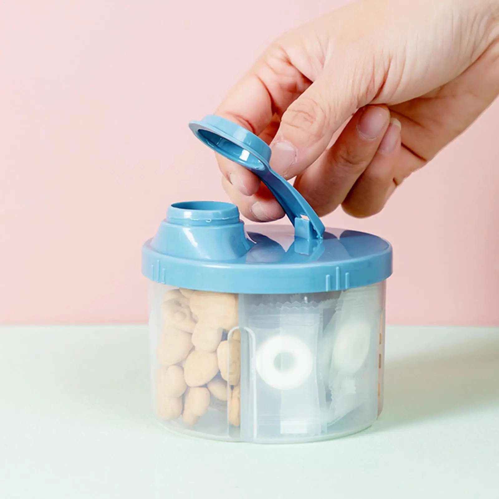 9.4x6cm Portable Milk Powder Container Baby Snack Box Food Storage Dispenser for Travel Outdoor Airtight Leak Proof Easy Clean