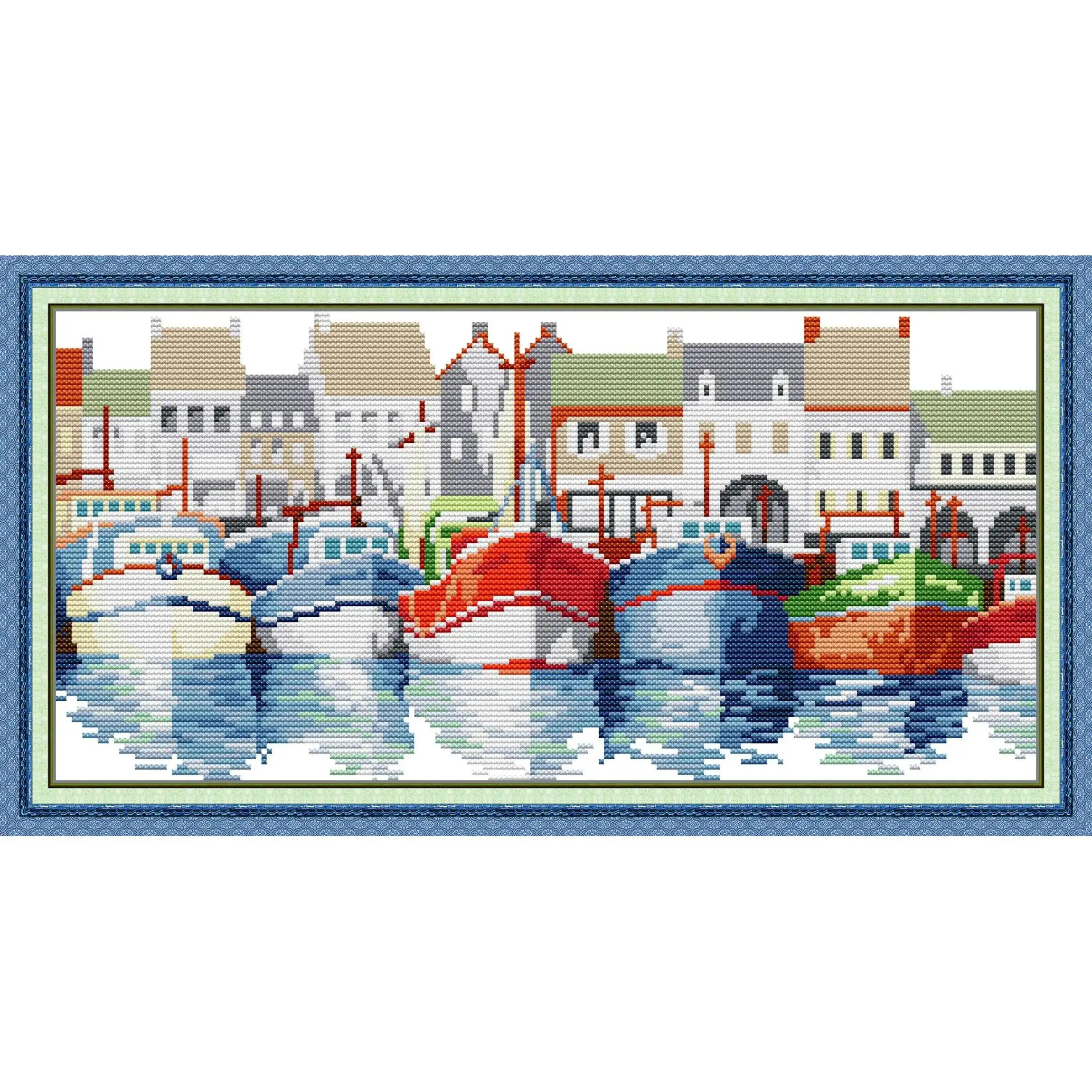 Joy Sunday ข่าวพิมพ์ชุดปักครอสติส, DIY ง่ายรูปแบบ Aida และ DMC หัวข้อ 14/11CT ประทับตราผ้าเย็บปักถักร้อยชุด-Colo