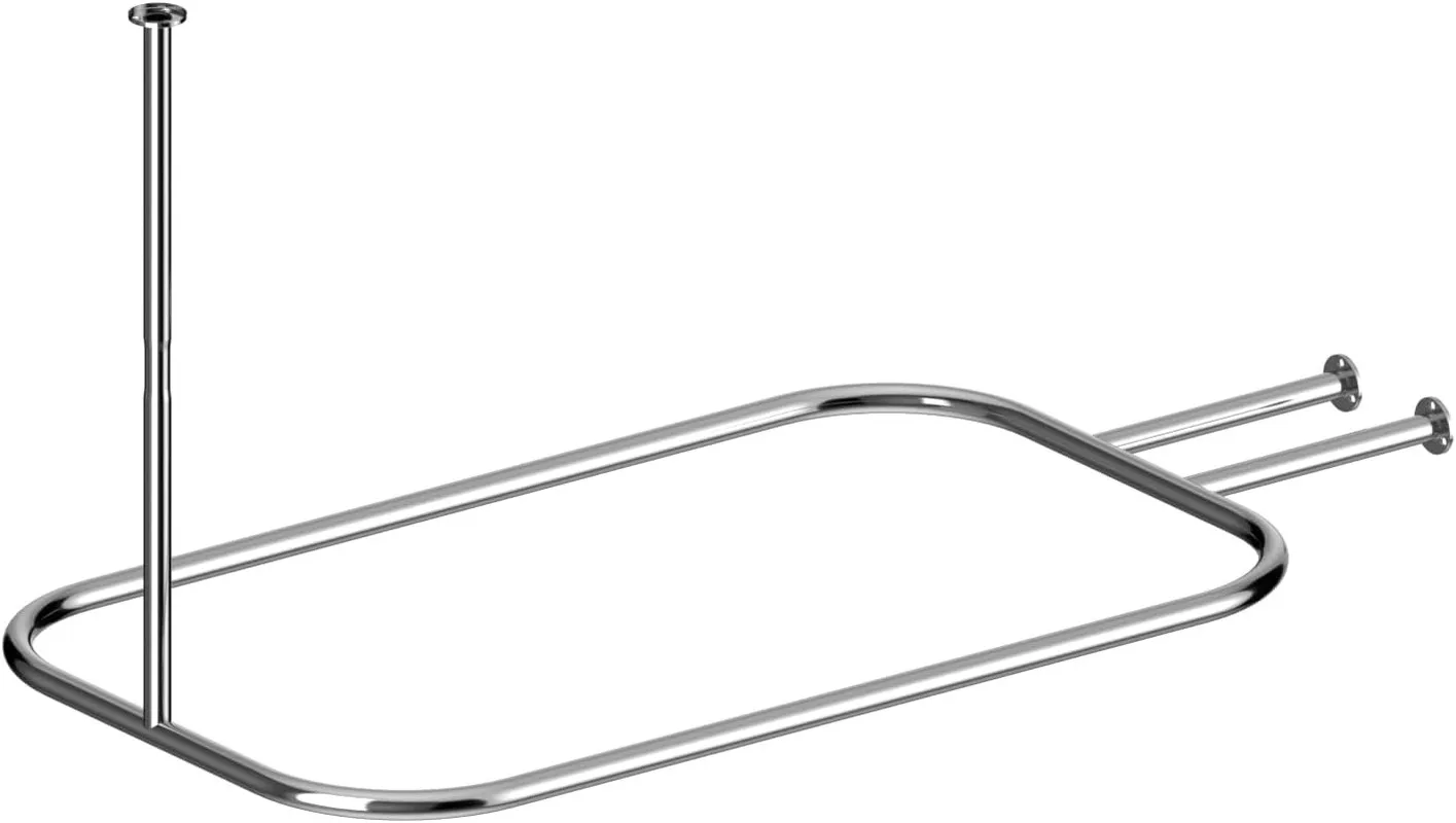 

Square Shower Curtain Rod, 59"x24", Rustproof Aluminum for Clawfoot Tubs