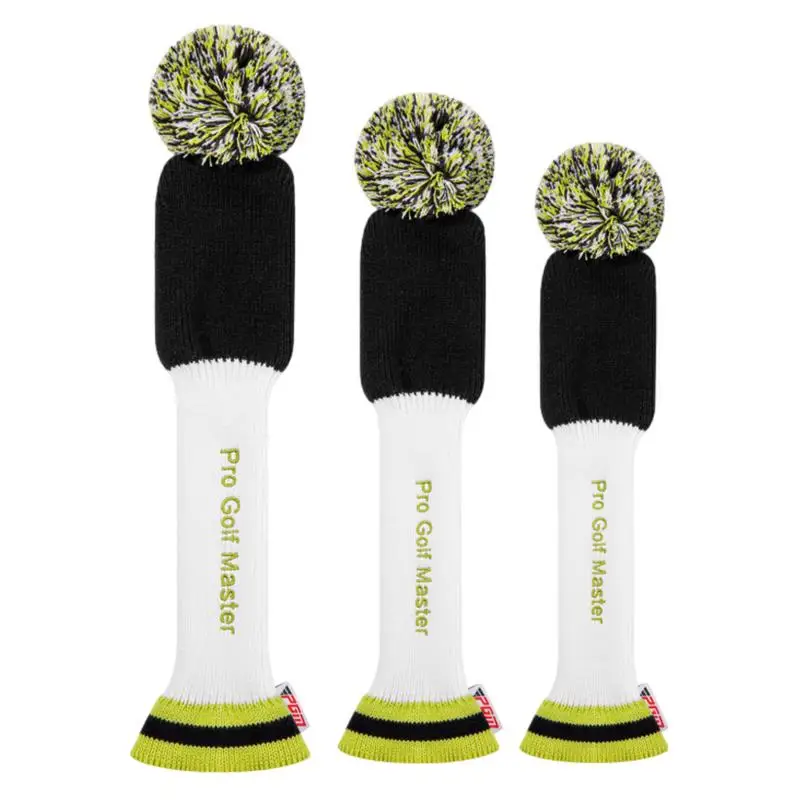 

Golf Club Head Covers 3pcs Knit Headcover Soft Protection Long Neck Golf Head Covers For Golf Enthusiasts Family Friends