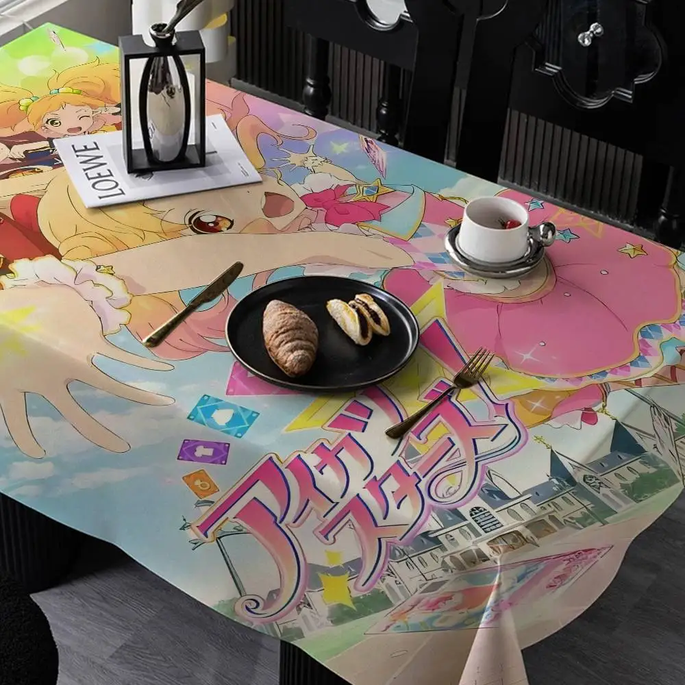 Anime Aikatsu Table Cloth Polyester Print Waterproof Oilproof Rectangular Party Table Cover Tablecloth Picnic Mat
