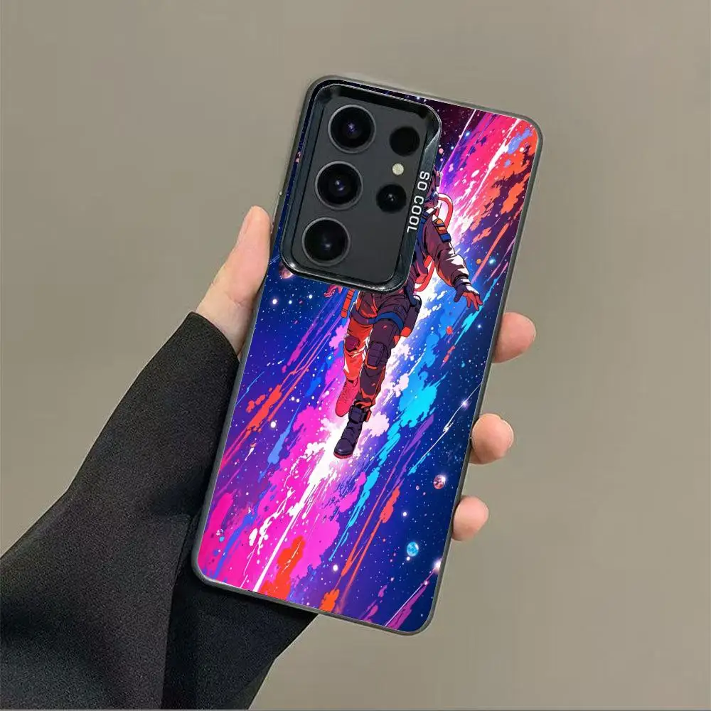 

Чехол для телефона с дизайном астронавта для Galaxy S25 S24 S23 S22 S21 S20 Ultra/ FE/Plus, противоударный задний чехол с защитой от отпечатков пальцев