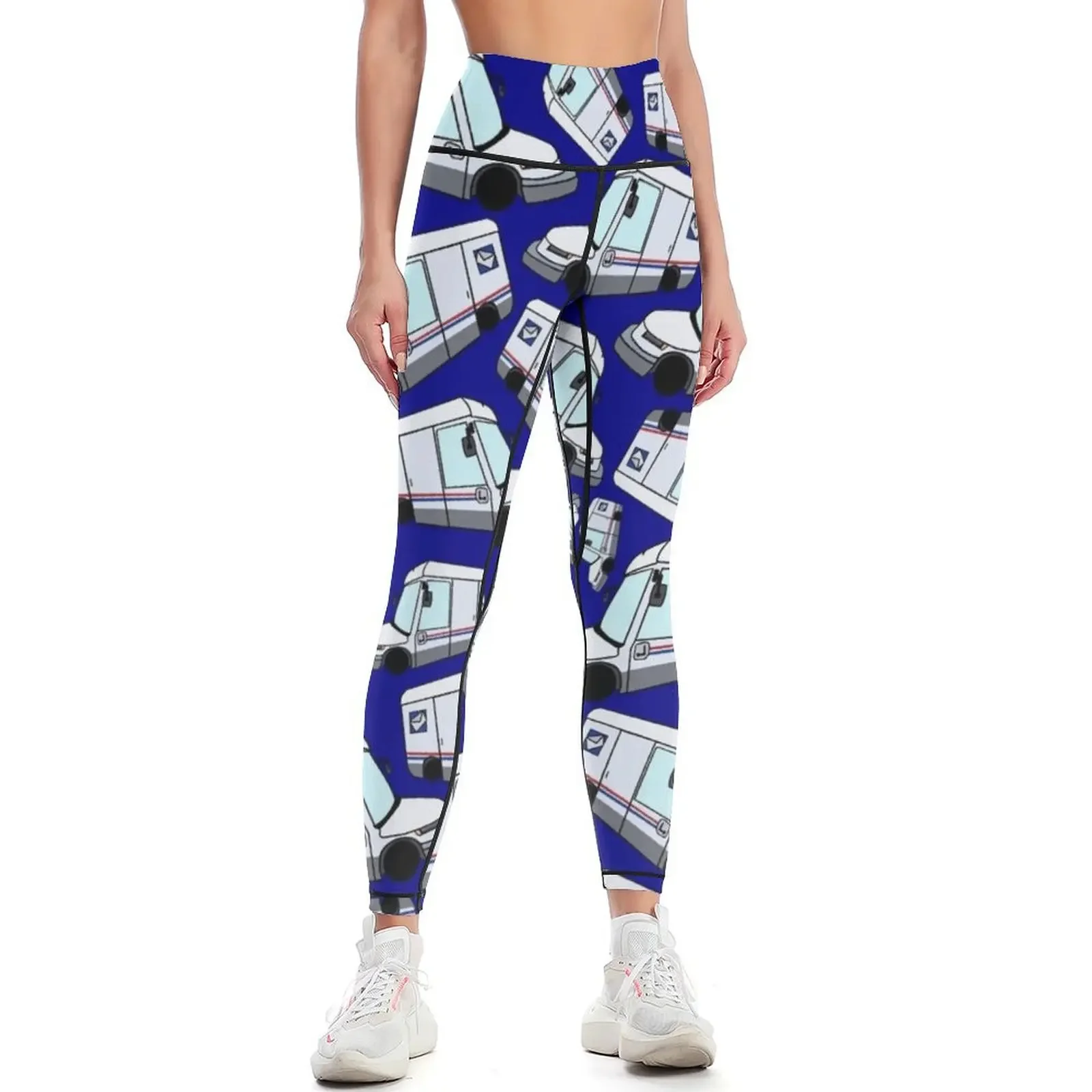 NGDV New Mail Truck Print Leggings gym pants jogging pants gym clothing legging pants raises butt Womens Leggings