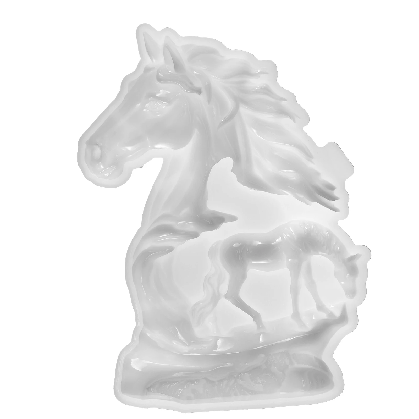 

Resin Horse Sculpture Silicone Mold White Color Table Decor Epoxy Casting Diy Crafts Jewelry Accessories Reusable NonStick Easy