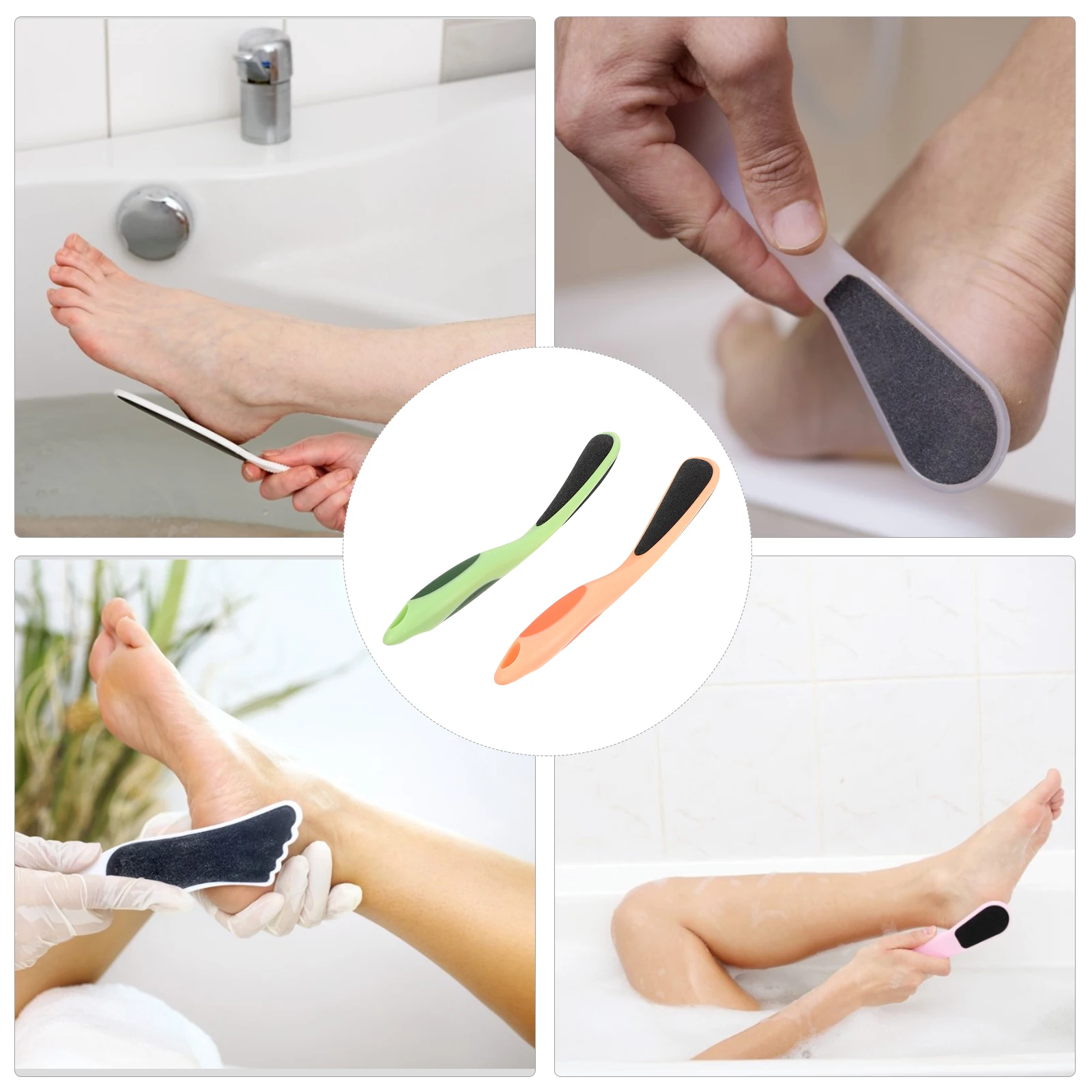 

2Pcs Double Sided Foot Sharpeners Callus Removers Professional Pedicure Tools Foot Care Equipment Comfortable Portable Safe