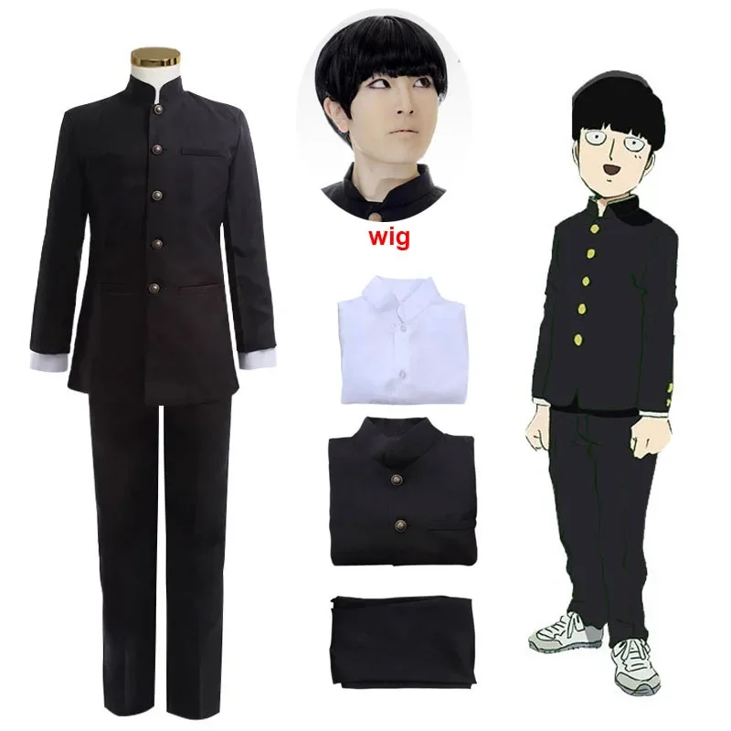 FC6Anime Mob Psycho 100 Mobu Saiko Hyaku Kageyama Shigeo Cosplay Costume Black Gakuran Suits Top Pants Wig DIY Toy For Hall@FC8！