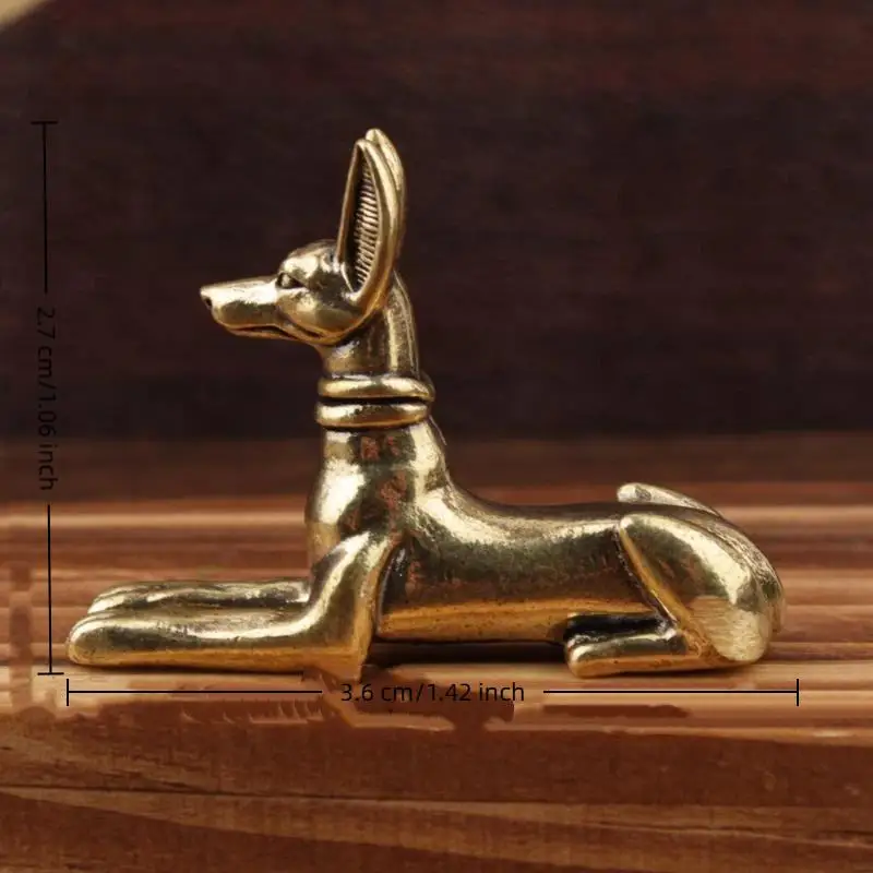 Vintage Messingstatue eines ägyptischen Pharao-Hundes, exquisites Dekorationsstück für Teezimmer, Büro oder Schreibtisch, dekorative Ornamente – Detail 7