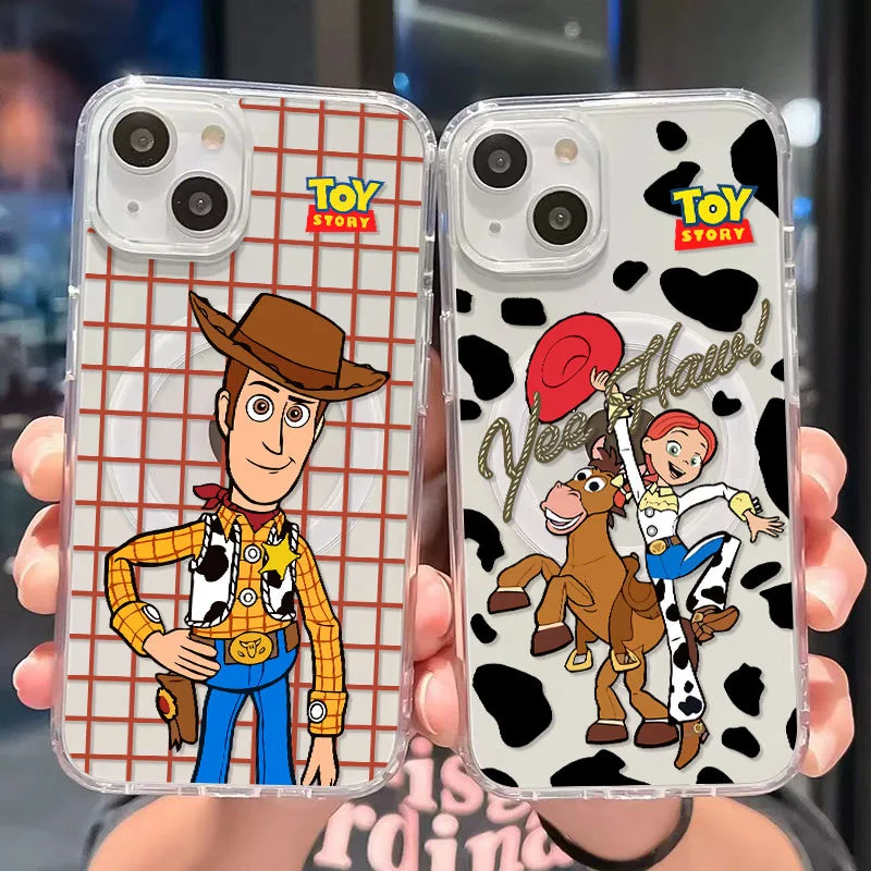 Hot Cartoon Toy Story Woody Magsafe Magnetic Phone Case for Samsung Galaxy S24 S23 S22 S21 S20 FE Plus Ultra 5G Clear Tpu Cover