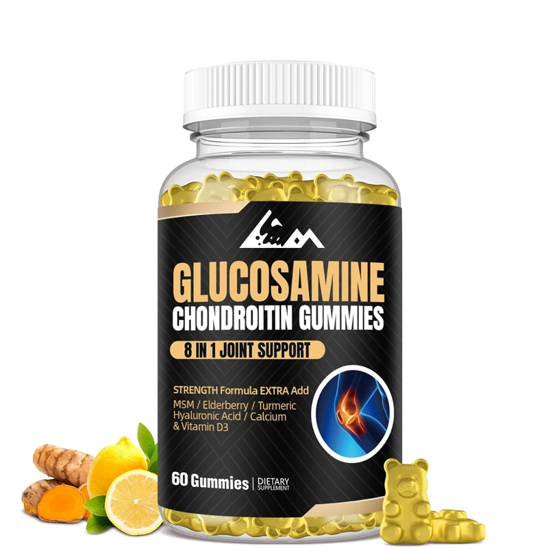 Glucosamine chonlevitin gummies -60 suppléments de soutien articulaire-cartilage et soutien immunitaire pour les végétariens