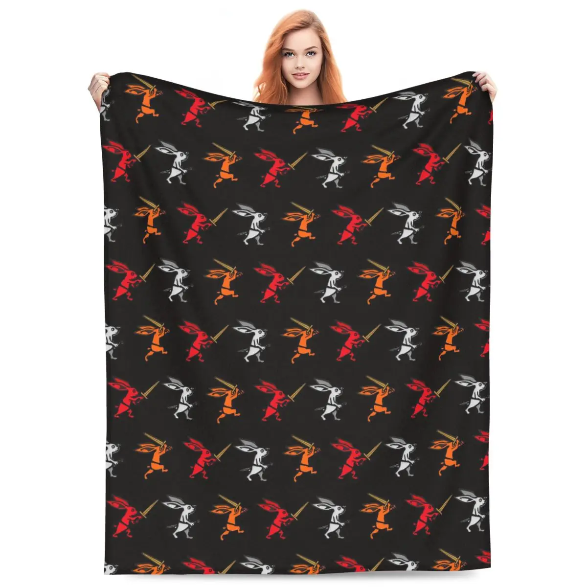 Rabbit Trio Kingdom Come Deliverance Ii Blankets Flannel Sofa Throw Blanket Breathable for Home Bedroom Throws Bedspread Quilt