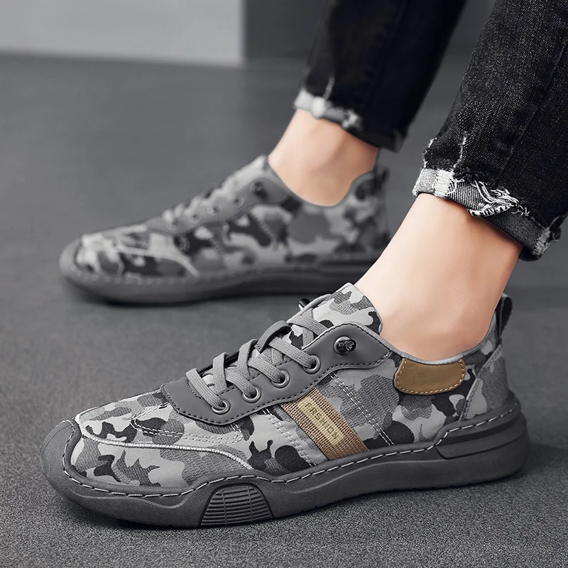 Waterproof Outdoor Camouflage Shoes Mens Casual Sneakers Casual Canvas Shoes for Men Summer Breathable Flat Shoes