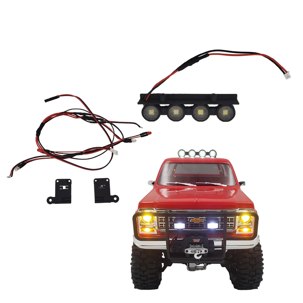 

1 Set TRX4M LED Front And Rear Lights Roof Round Light Lamp for 1/18 RC Crawler Car Traxxas TRX4-M Chevrolet K10 Upgrade Parts