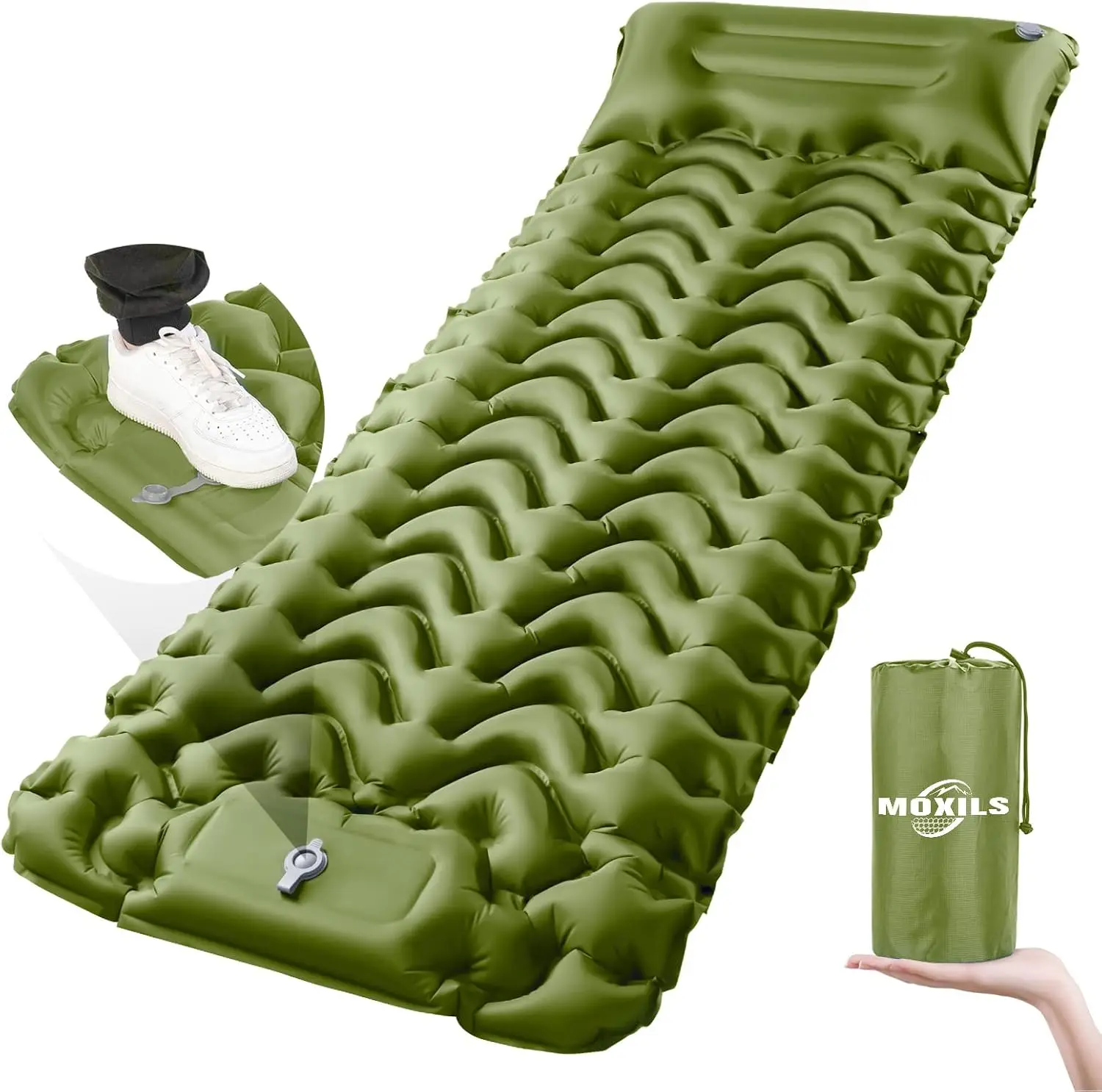 

Sleeping Pad, Ultralight Inflatable Sleeping Pad For Camping, Built-In Pump, Ultimate For Camping, Hiking, Airpad, Carry Bag,