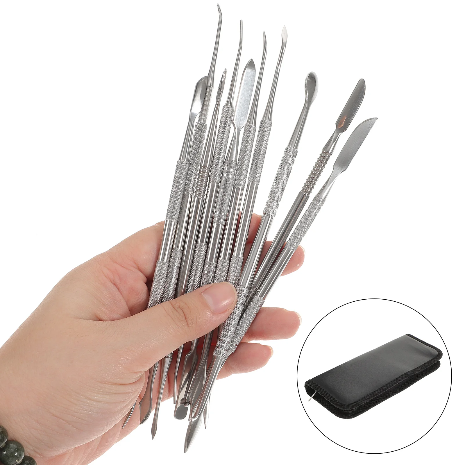 10pcs Clay Carving Tool Set Stainless Modeling Tools For Sculpting Shaping Polymer Clay Spatula Kit Handicraft