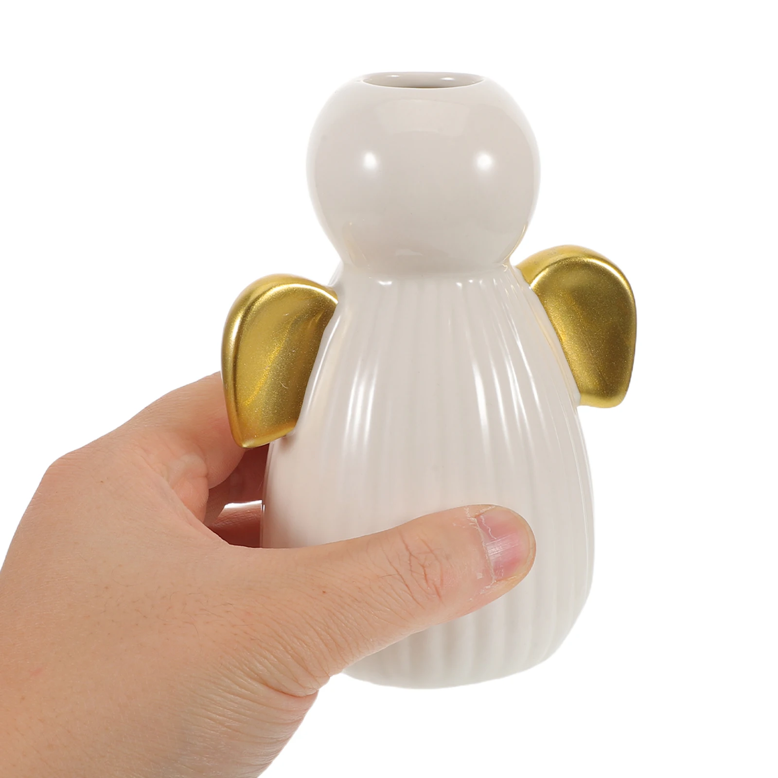 

Ceramic Angel Vase Glazed Porcelain Memorial Sympathy Vase for Holiday Table Centerpieces Baptism Christening Decor