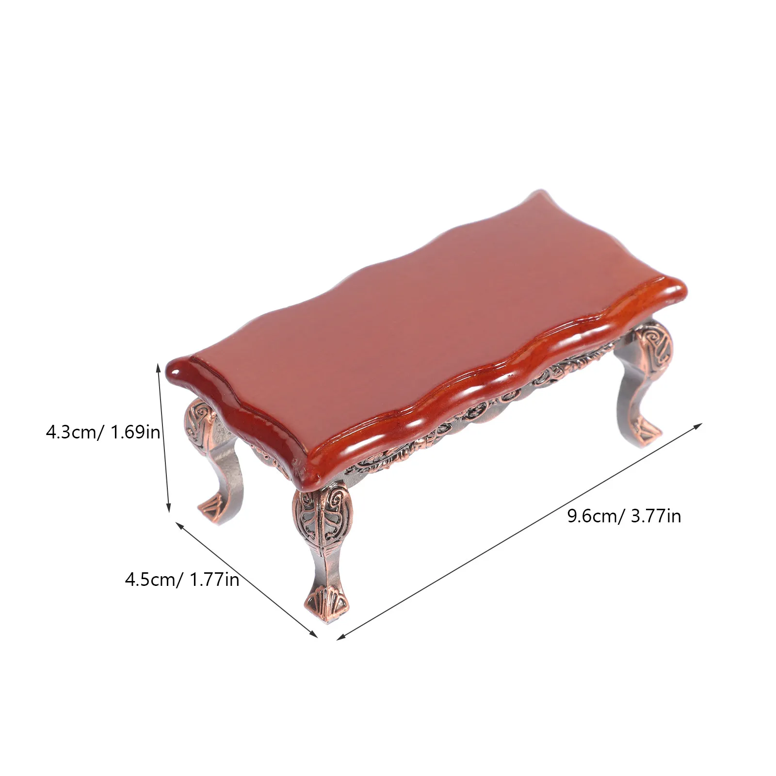 Miniature Rectangular Wooden Tea Table Sturdy Mini House Furniture End Table for Dollhouse Decoration Craft Photography view 5