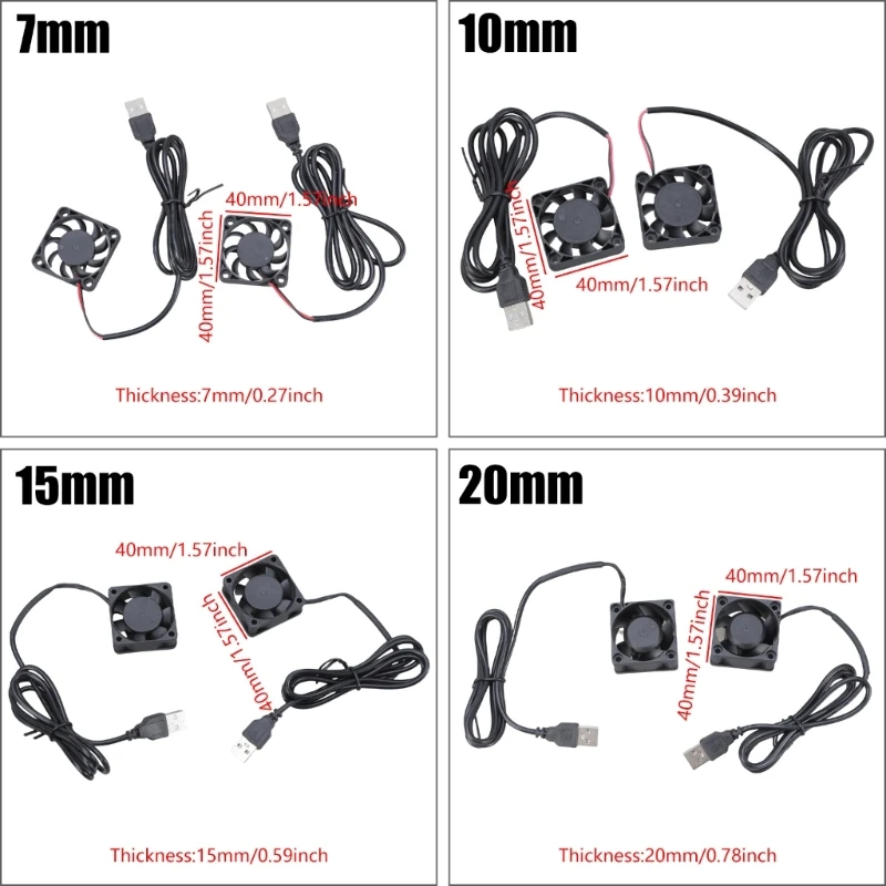 DC5V USB Powered 40mm pendingin lengan bantalan lengan untuk router Rack Networking 83CF