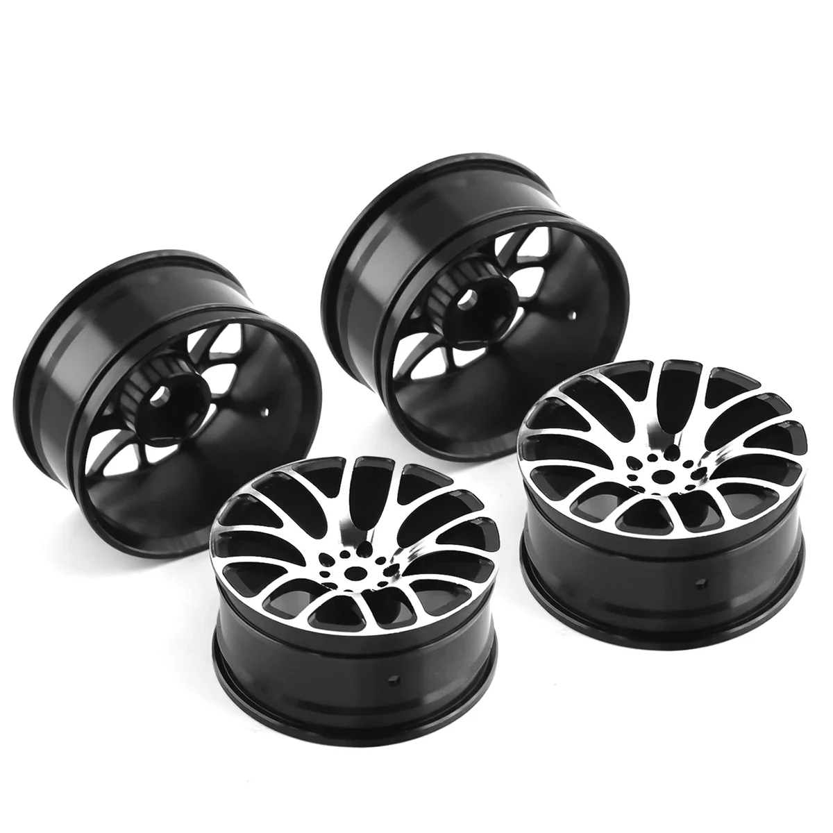 Liga de alumínio Metal Roda Rim Hub, Atualizado Peças de Reparação para 1:10 Tamiya, Tt-01, Tt-02, Xv-01, HSP, 94122, HPI, RC Car Acessórios, 4Pcs