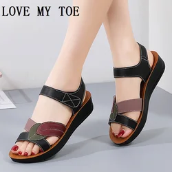 2024 Big Size Casual Soft Breathable PU Sandals Shoes For Women Wedges Platform Chaussure Femme Ladies Trainers Zapatos Mujer