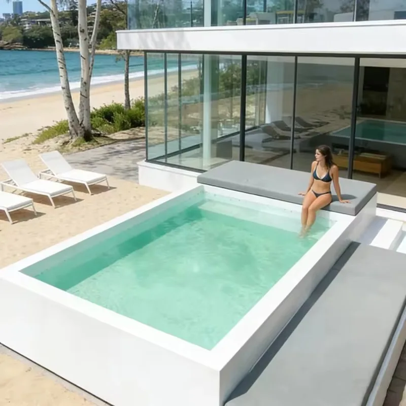 Complete Fiberglass Container Swim Pool with Heating Underground Mini Courtyard Easy Maintenance Customize