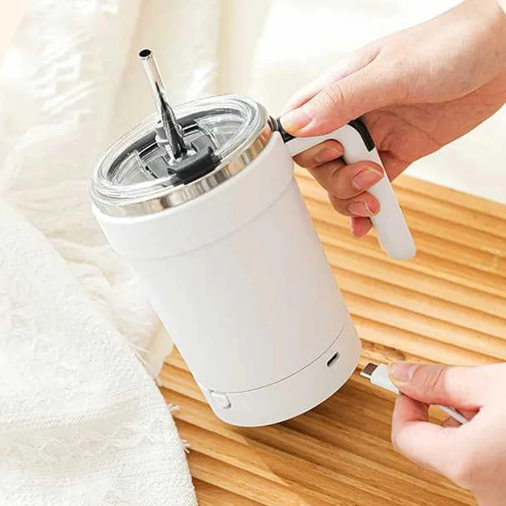 Automatic Stirring Cup Rechargeable Magnetic Mixer Electric Stirring Mugs Stainless Steel Coffee Mug Rotating Magnetic Tumbler - view 3