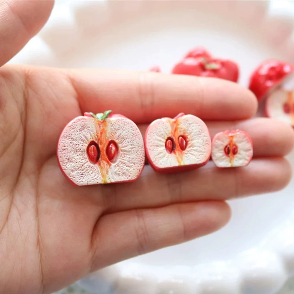 10PCS Half Hawthorn Series Miniature Flat Back Resin Cabochons For Hairpin Scrapbooking DIY Home Decor Craft Accessories