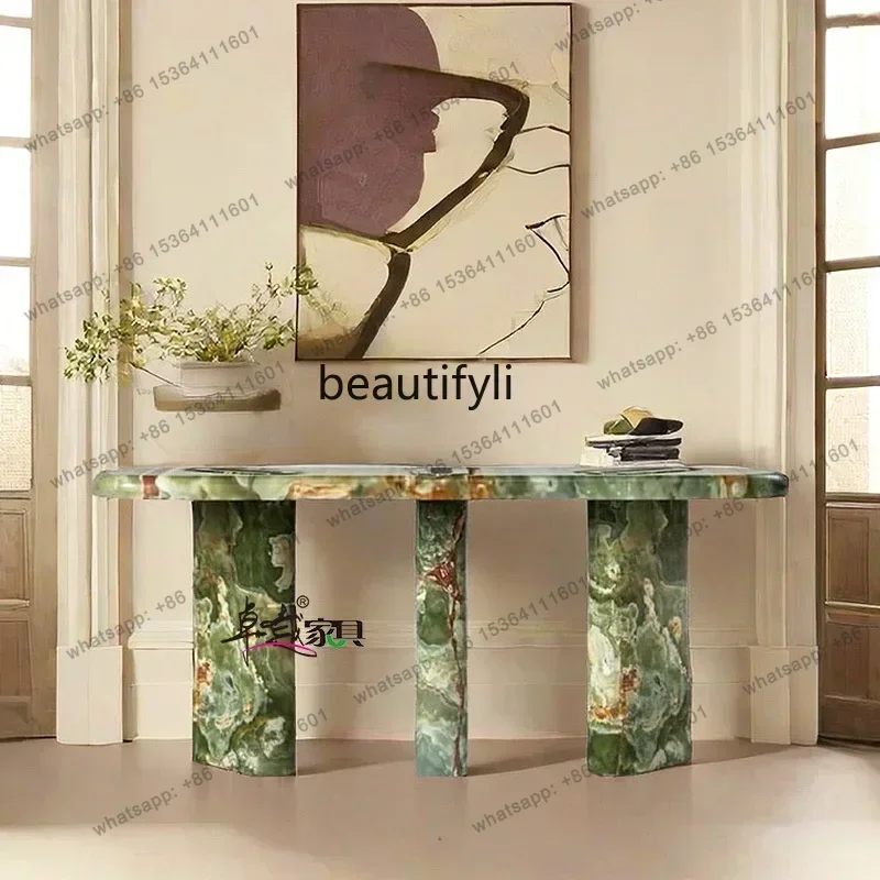 

Light luxury marble entrance table, modern art creative living room, custom entrance table against the wall