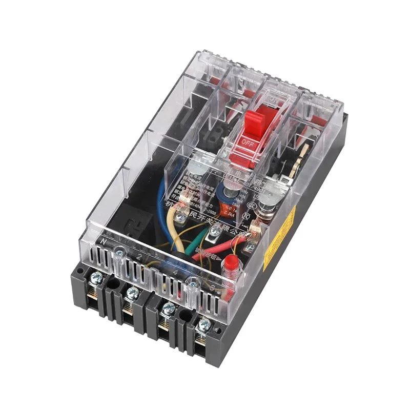 DZ15LE 32A 40A 63A 100A Three-phase Four-wire Plastic Case Earth Leakage Circuit Breaker Switch 2P 3P 4P