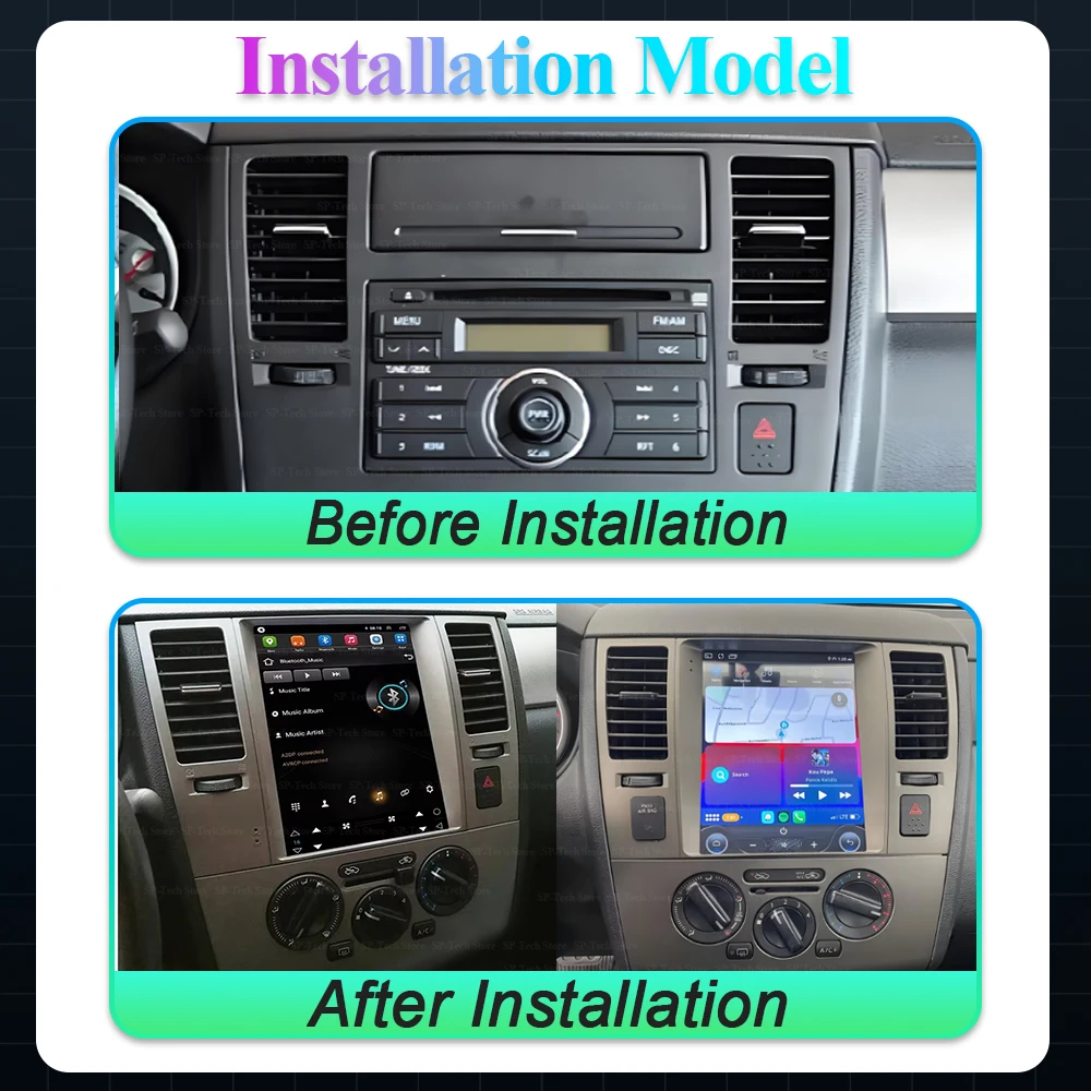 9.7 Inch Android 16 For Nissan Tiida Versa 2004-2013 Car Android Auto Wireless Carplay Radio Gps Navigation Screen 5g 2din Wifi