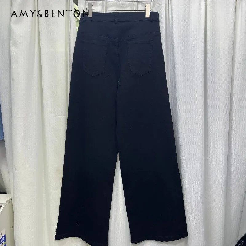 

Heavy Industry Black Beaded Flower Jeans Women's Oversied Loose Slimming Zipper Denim Pants Women's Cool Y2k Trousers Streetwear