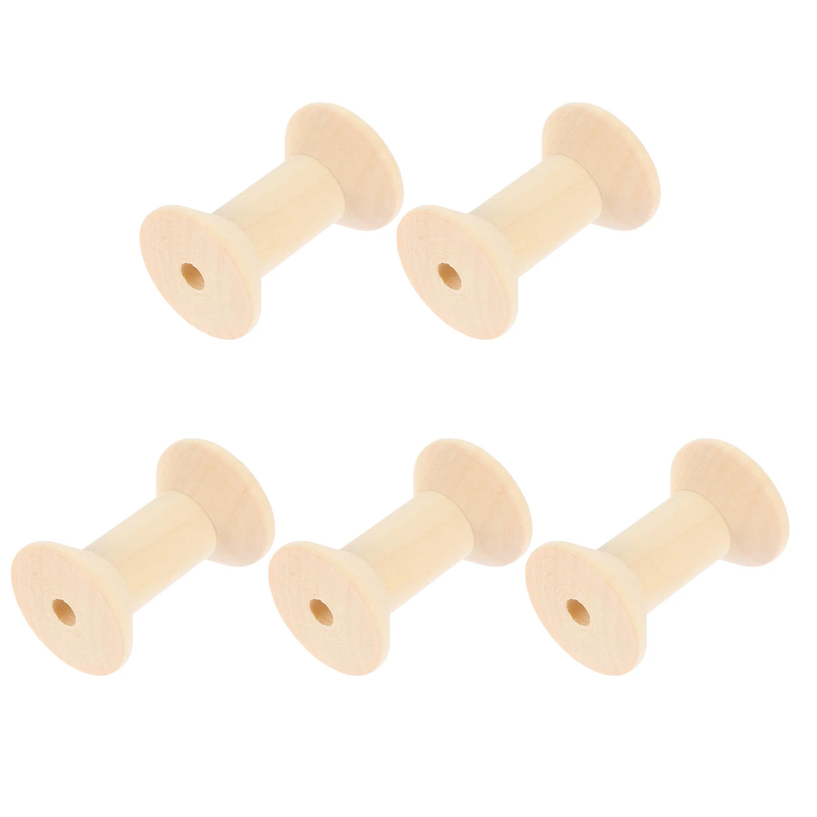 Bobine per avvolgimento in legno da 5 pezzi Bobine per filo da cucito in legno naturale Ricamo artigianale Filo per maglieria Strumenti fai da te