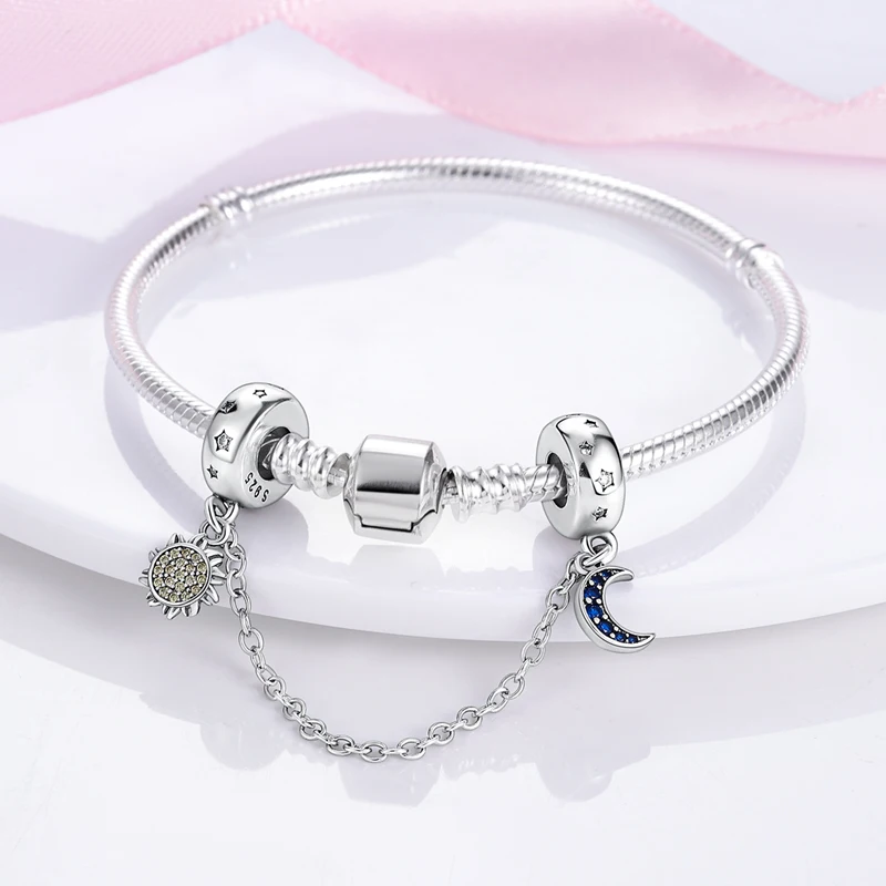 Bracelets Pandora Originaux en Argent Sterling 100%, Étoile, Lune, Quatre Cuir oral elu, Everver, Équation Colorée, Zcomprend sur Sécurité, EquiFit, Bijoux à Faire Soi-Même, 925