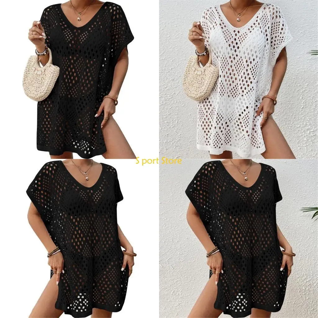 

U2JB Women Sleveless Crochet Swimsuit Cover Up Swimwear Cover Up Beach Dress