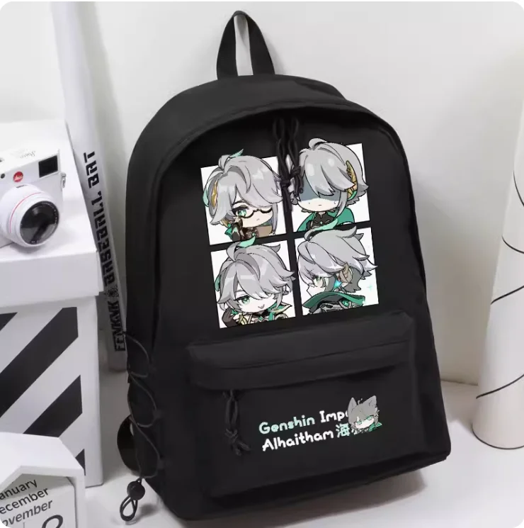 Anime Genshin Impact Alhaitham Schult asche Rucksack Hoch leistungs Umhängetasche Cosplay Student Teenager Geschenk B201