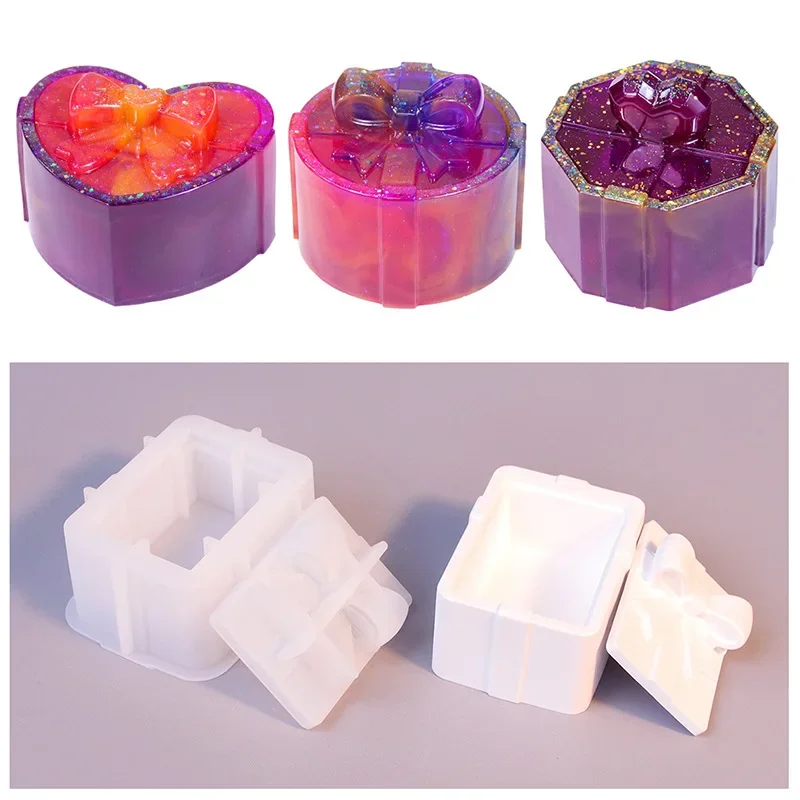 Gift Jar Resin Molds with Lids for Epoxy Resin Casting Craft Container Pot Candle Holder Party Favors Christmas Gifts Home Decor