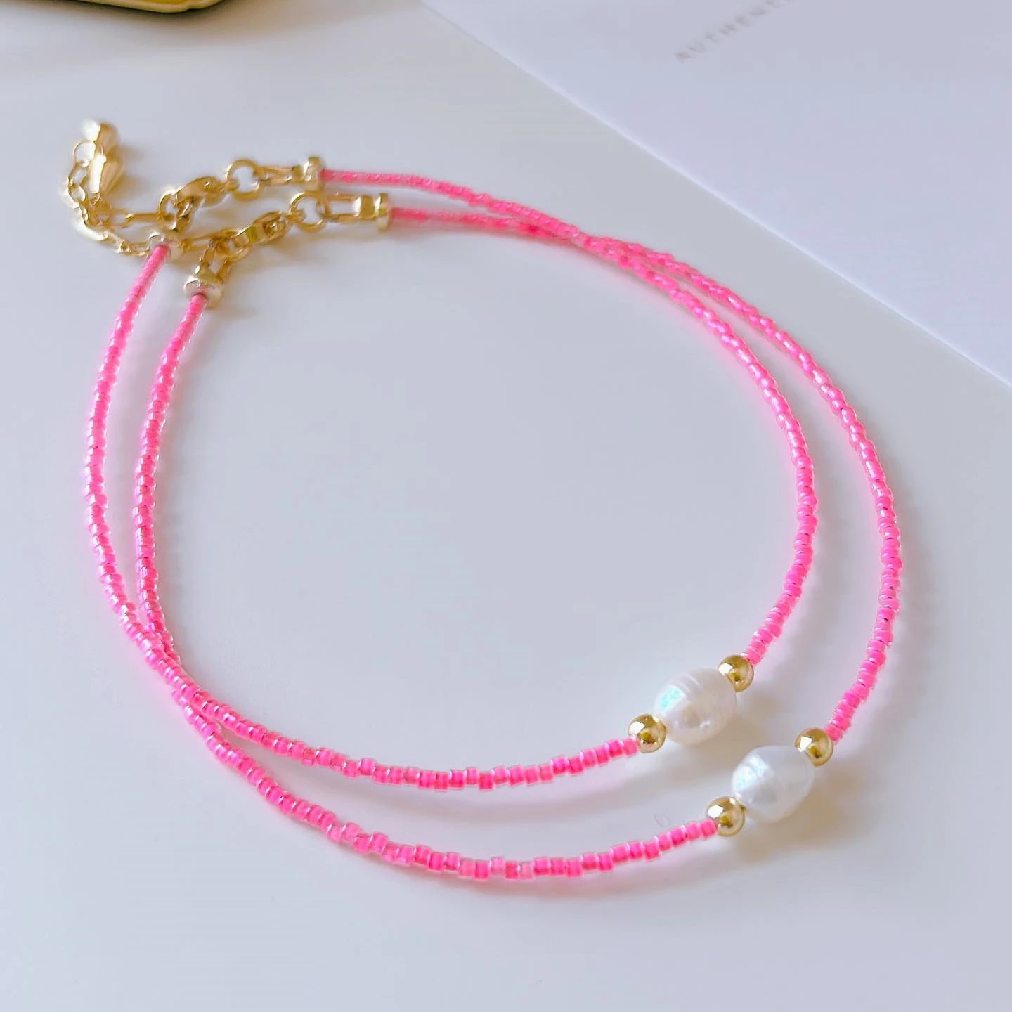 

KKBEAD Romantic Pink Thin Beaded Bracelets Natural Pearl Dainty Miyuki Bracelet for Women Jewelry Gift Simpls Pulseras Mujer