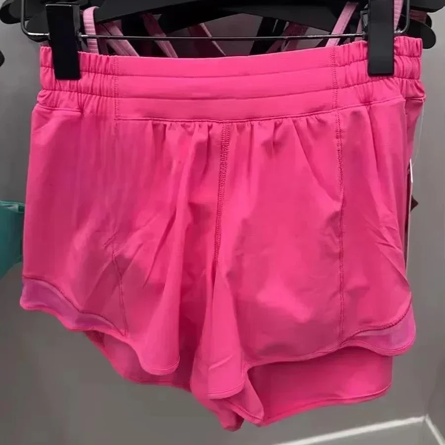 

Lemon Yoga Professional Shorts Women Side Zipper Pocket Lightweight Breathable Quick-drying Gym Workout Running Sports Shorts