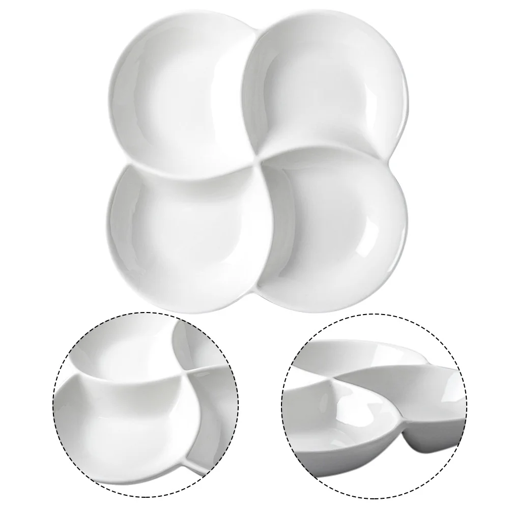 

Fruit Snack Tray Melamine Multi-Grid Compartment Dry Food Storage Plate Serving Dish For Candies Nuts Chocolate