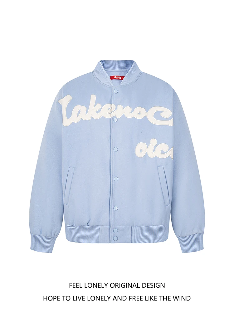 

Feel Lonely Американский High Street Лоскутная кожаная вышивка с надписью Бейсбольный дэт Свободный крой осенний модный топ