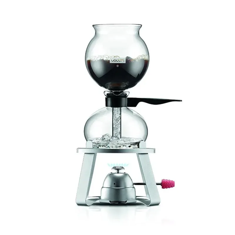 Stovetop Siphon Coffee Maker, 1L 8-Cup Vacuum Pot for Camping & Home, Glass Brewer with Alcohol Burner