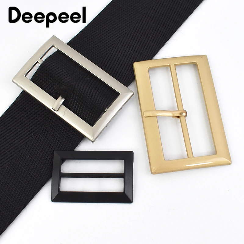 Deepeel 10Pcs 20-50mm Pin Belt Metal Buckles Bag Strap Adjustable Clasp Webbing Square Tri-Glide Slider Hook Garment Accessories