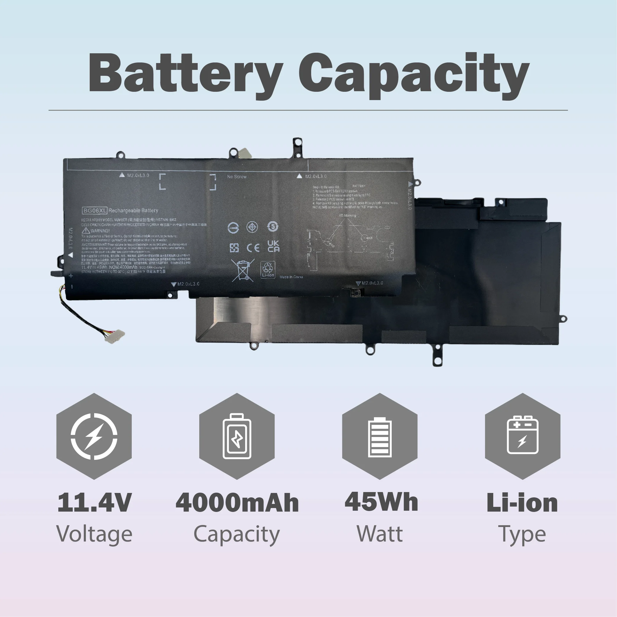 BG06XL HSTNN-IB6Z 45Wh 4000mAh Laptop Battery For HP EliteBook 1040 G3 (P4P90PT) Series 804175-1B1 HSTNN-IB6Z 805096-001 805096-